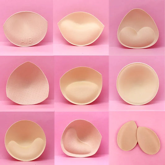 2pcs 1pair Women Intimates Accessories Sponge Swimsuit Breast Push Up Bra Padding Chest Enhancers Bra Foam Insert Chest Cup