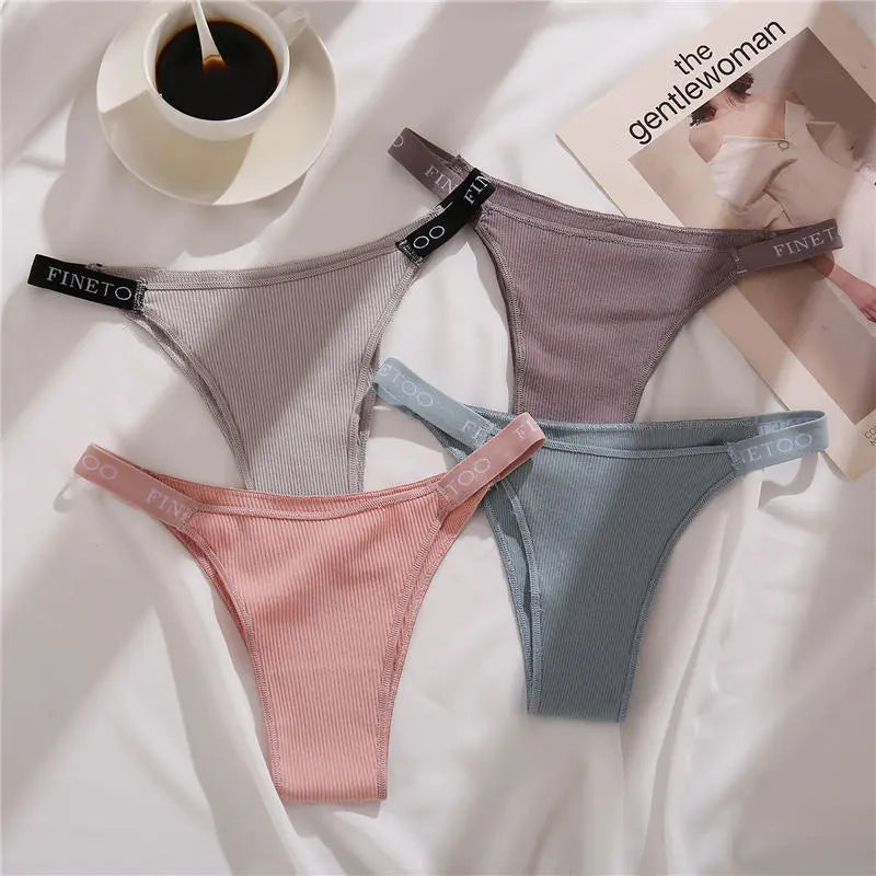 Our 3PCS/Set Cotton Panties Briefs Women Underpants Female Sexy Panties Thong Women's Panties Underwear Solid Color Intimate Lingerie