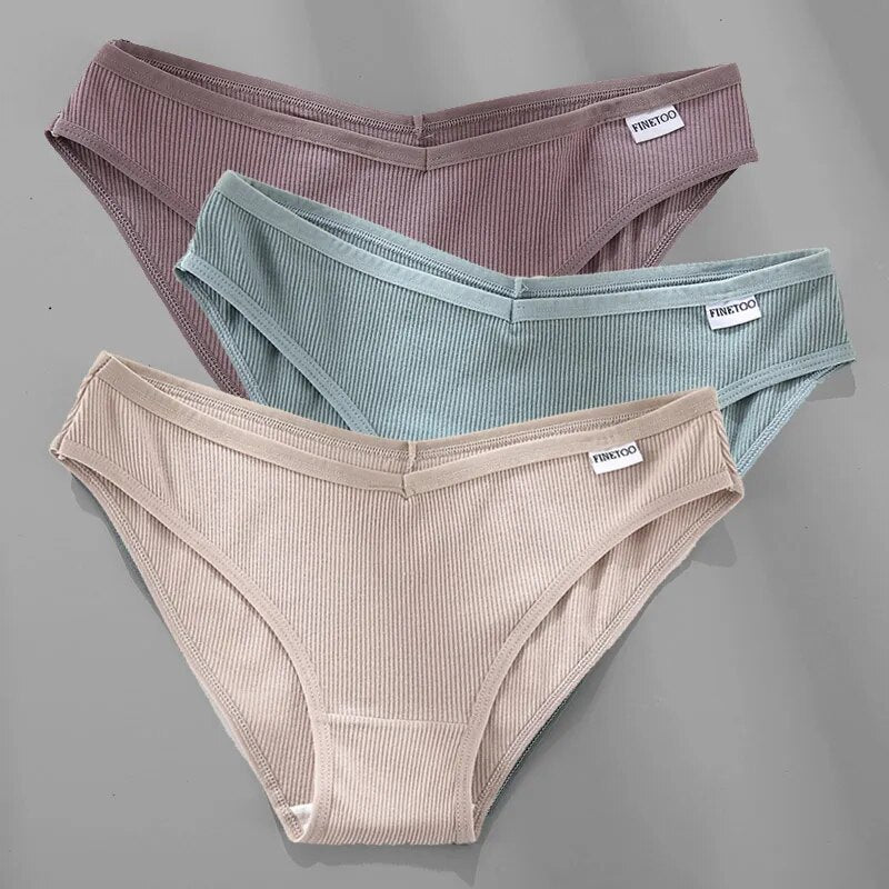 Our finetoo plus size cheeky/ hipster Cotton Panties Female Underpants Sexy Panties for Women Briefs Underwear Plus Size Panties Lingerie 3PCS/Set 6 Solid Color