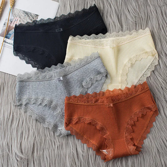 Our 3PCS/lot Cotton Panties Women Comfortable Underwear Sexy Middle-Waisted Underpants Female Lingerie Big Size Ladies Briefs