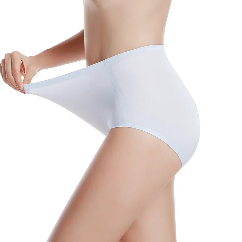 Our Gentle Bear Ice Silk very soft feel High Waist Underwear Women Seamless Panties Plus Size Breathable