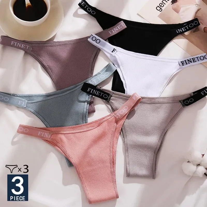 Our 3PCS/Set Cotton Panties Briefs Women Underpants Female Sexy Panties Thong Women's Panties Underwear Solid Color Intimate Lingerie