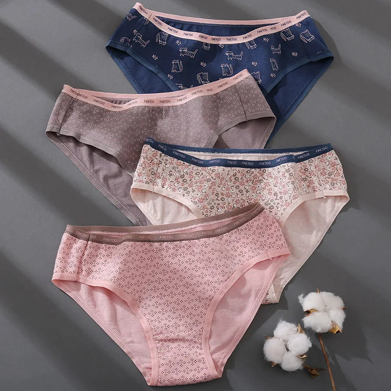 Our Floral Printing Panties Women Underwear Cotton Panties Set Design Female Underpants Lingerie Sexy Panties Briefs Intimate