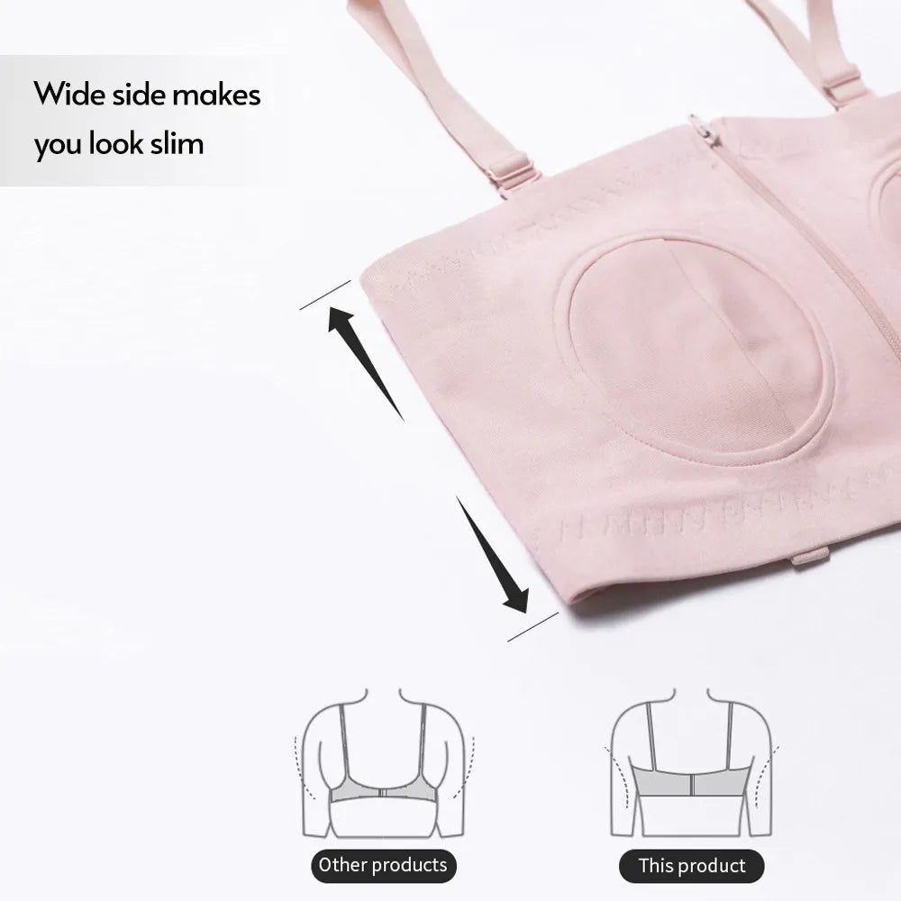 Our 100% cotton Maternity Bra Hands Free Pumping Bra Adjustable Cotton Breast Pump Bra No Steel Ring Nursing Bra for Breast Pump