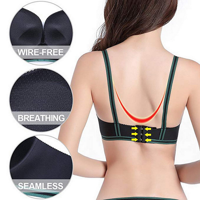 Our Sexy Bandage Straps Push Up Bra Gather Adjustment Seamless Bralette Women Sexy Underwear No Steel Ring Comfortable Lingerie