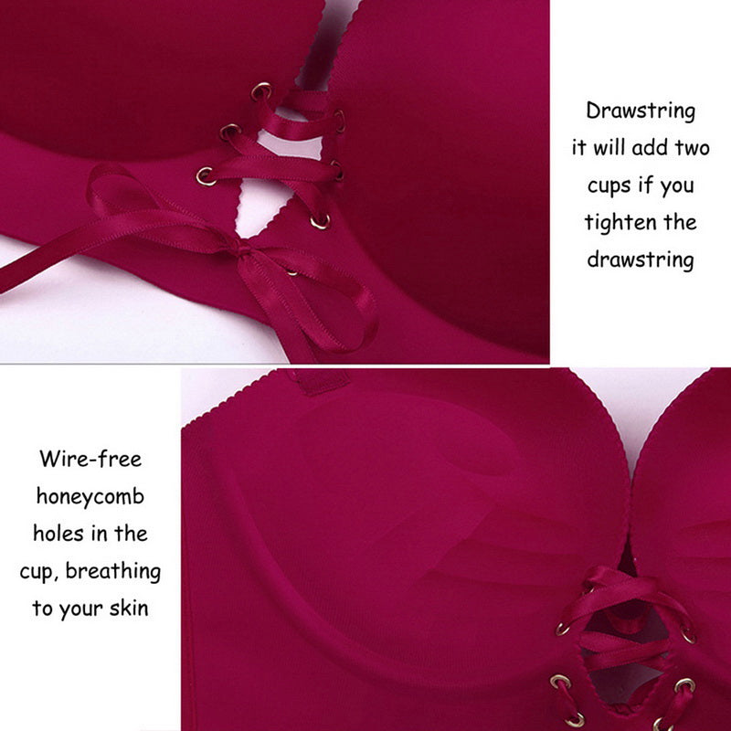 Our Sexy Bandage Straps Push Up Bra Gather Adjustment Seamless Bralette Women Sexy Underwear No Steel Ring Comfortable Lingerie