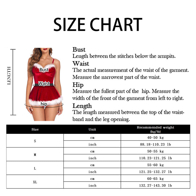 Santa is coming Christmas Costumes Women Sexy Lingerie Bra Skirt Thong Suit Plush Lace Tops Cosplay Briefs High Waist Sexy Sleepwear and dress