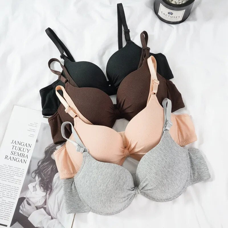 Our Cotton Gathered Bra for Women Sexy Deep V Brassiere Push Up Lingerie AB Cup Bralette Intimate Bras Underwire with seductive fantasy