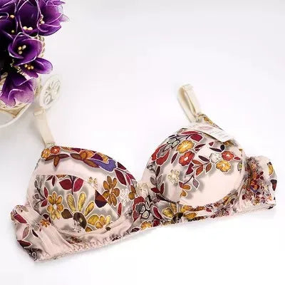 Our luxury Hot-Selling Mulberry silk bra underwear double faced silk print bra