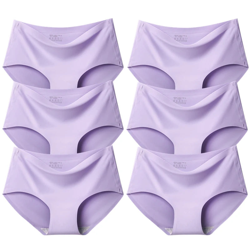 Our BZEL 6PCS/Set Women's Panties Seamless Female Underwear Plus Size Cozy Briefs Breathable Silk Satin Lingerie Hot Sale Underpants