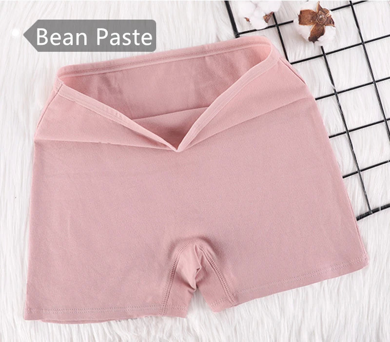 Our Women's 95% cotton Boxer Briefs Cotton Block Antibacterial High Waist No Trace Large Size Four Corner Panties Flush Legs Flat Foot Shorts