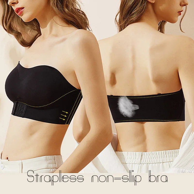 Our Invisible Strapless Bra For Women Wireless Push Up Non Slip Wedding Brassiere Big Breasts Underwear Sexy Lingerie S-Xl Plus Size