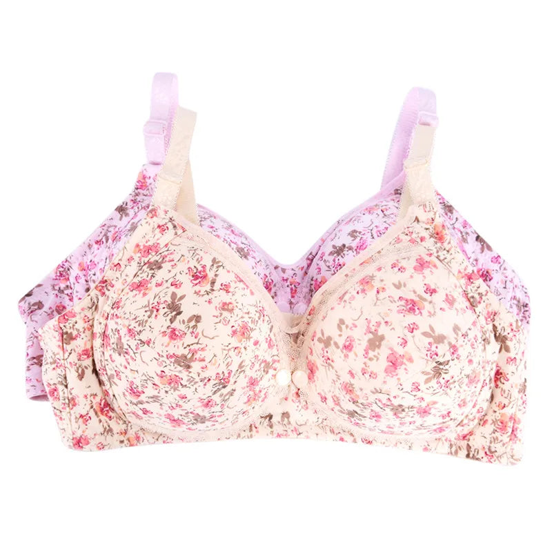 Our Fashionable Flower Breastfeeding Nursing Bra with Front Poppers for Pregnant Women and Mothers