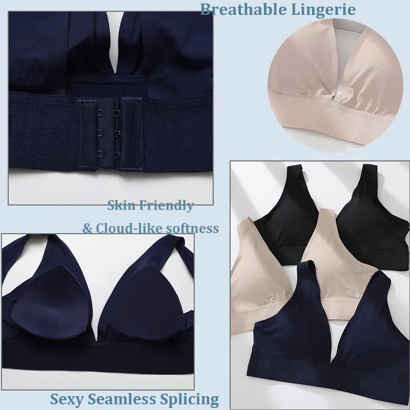 Our Deep V Sexy Push Up Bra Seamless Bralette For Women Backless Brassieres Padded Tank Tops Female Ladies Bras Intimates Lingerie special design