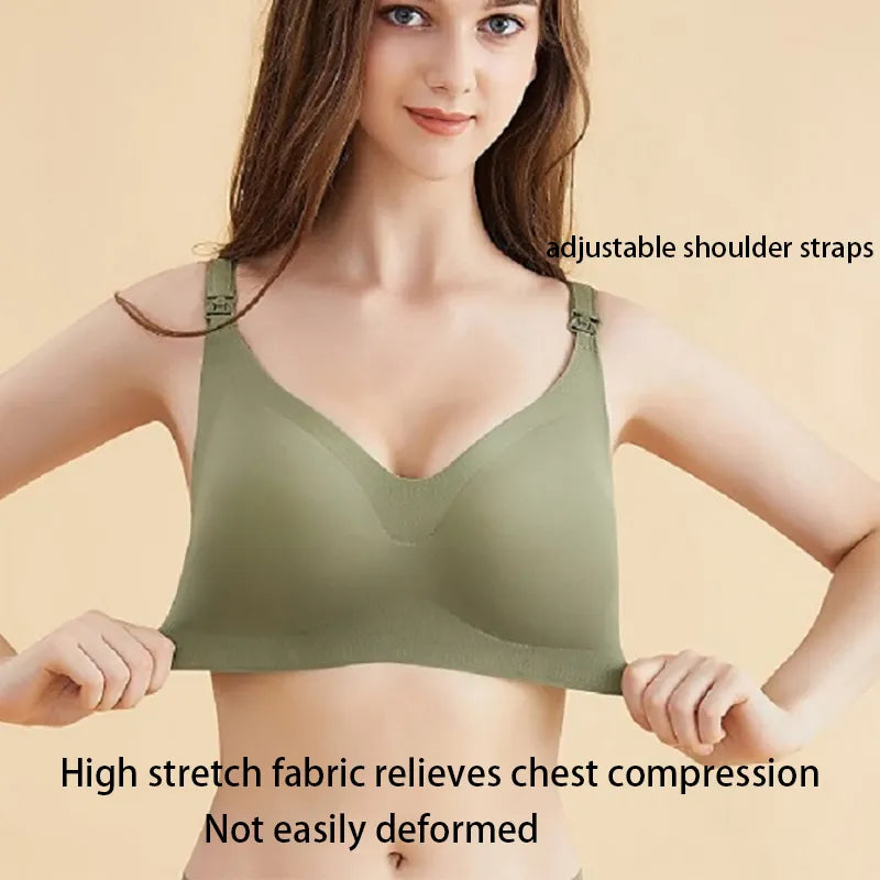 Our Ultra Thin Laser Cutting Ladies Feeding Bra Removable Padded Breastfeeding Bras Plus Size Push Up Maternity Nursing Bra