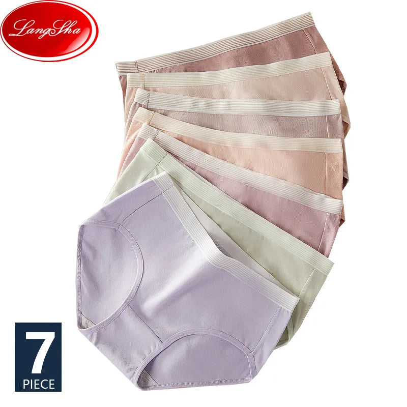 catty 7Pcs/Set Cotton Underwear Women Panties Breathable Girls Briefs Solid Panty Sexy Low Waist Underpants Female Seamless Lingerie