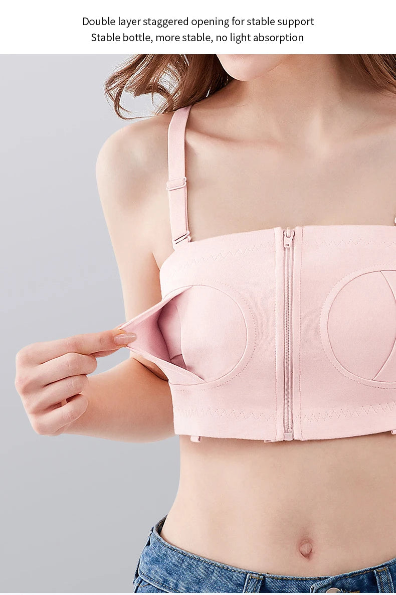 Our 100% cotton Hands-Free Breast Pump Bra Adjustable Nursing Pumping Bras for Women Breastfeeding Underwear