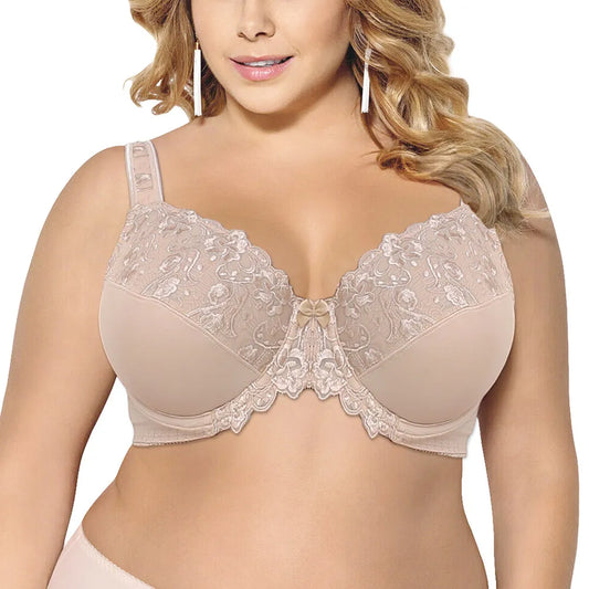 Our plus size Bra Women Bras Women's Underwear Thin Underwired Bra  Gray Big Size Top 36 38 40 42 44 46 48 50 52 54 F G H I Cup