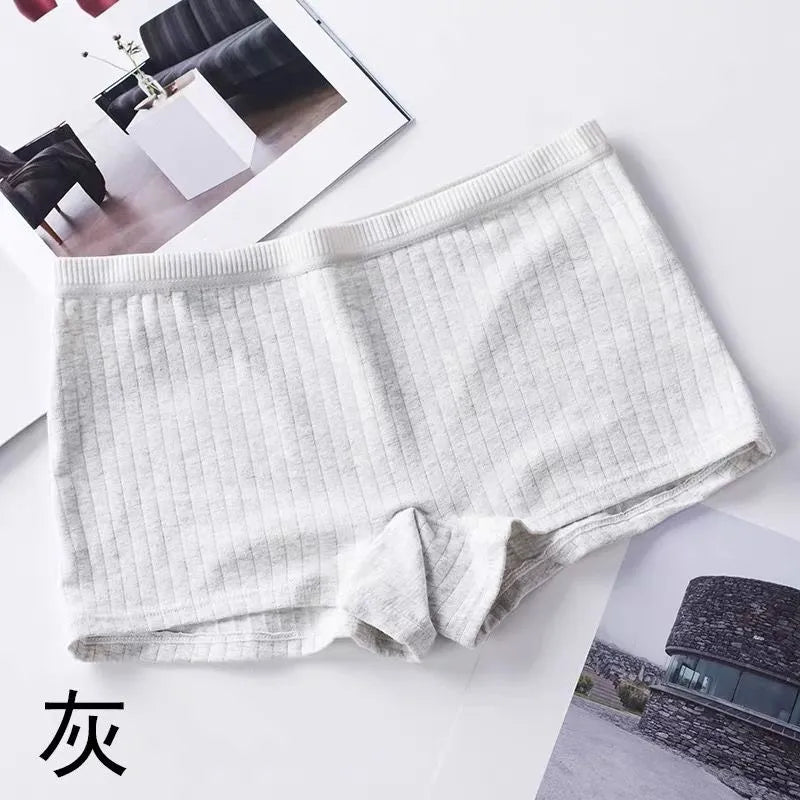 Go walk woman boxer 2pcs Womens Boxer Underwear Packs Soft Ribbed Cotton Bodyshorts Female Safety Short Panties Plus Size M/L/XL