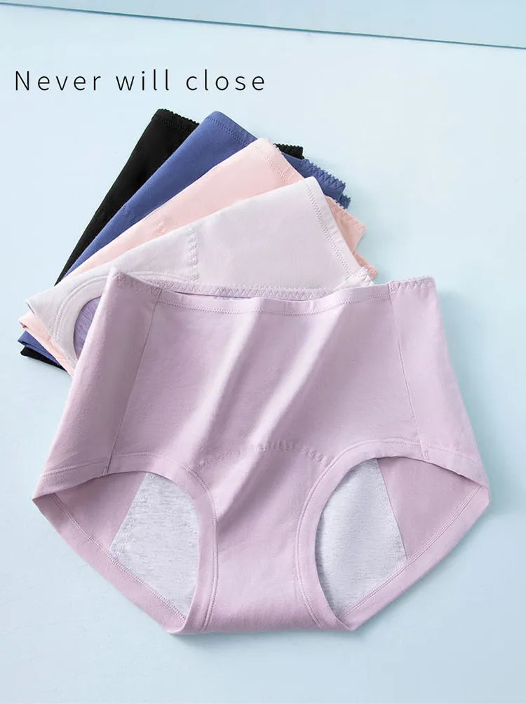 Our 5Pcs /Set cotton High Waist Leak Proof for even Menstrual Panties Women Physiological Briefs Widen Female Period Pants Underwear