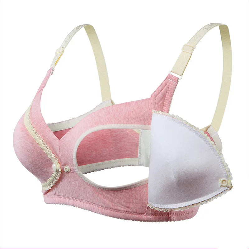 Our molly cotton Nursing Bra Women Nursing Nights Maternity Underwear Open Cup Bra Breastfeeding Bra Feeding Front Closure Bra Maternity Clothes