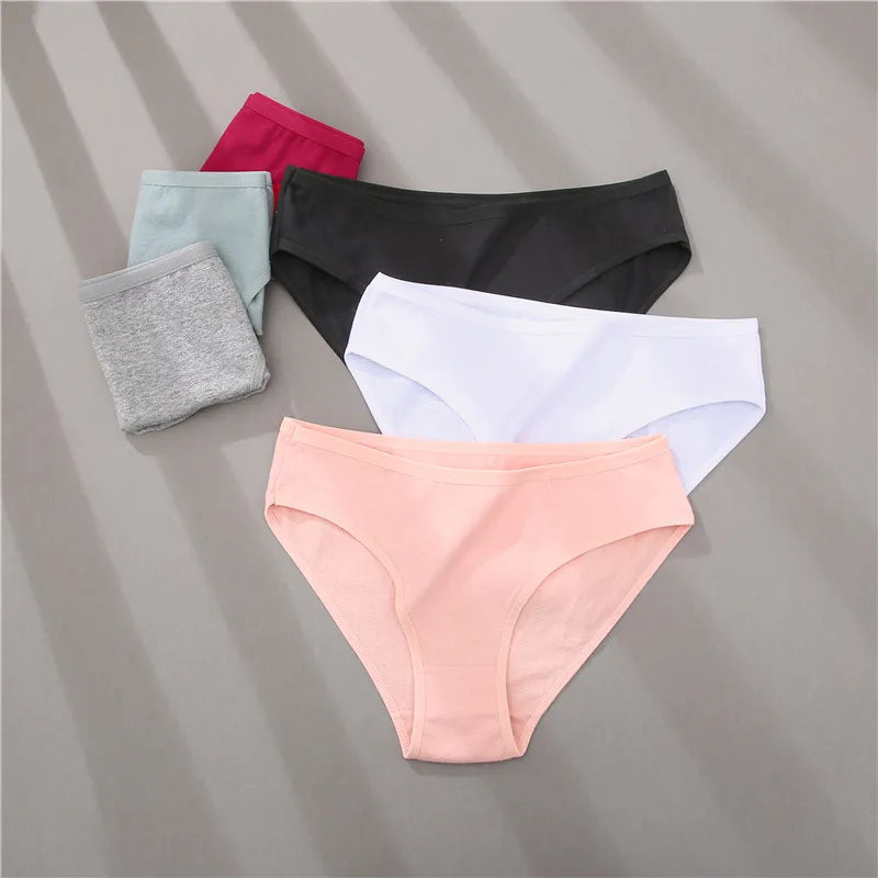 Our all of me 100%Cotton 3Pieces Panties Jacquard Design Pattern Women Panties Underwear Sexy Female Lingerie Briefs Solid Color for Woman