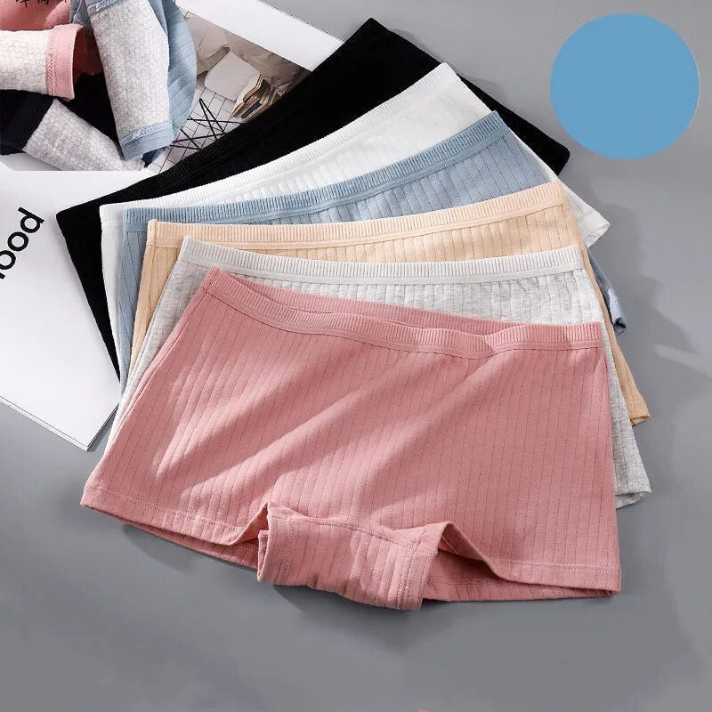 Go walk woman boxer 2pcs Womens Boxer Underwear Packs Soft Ribbed Cotton Bodyshorts Female Safety Short Panties Plus Size M/L/XL