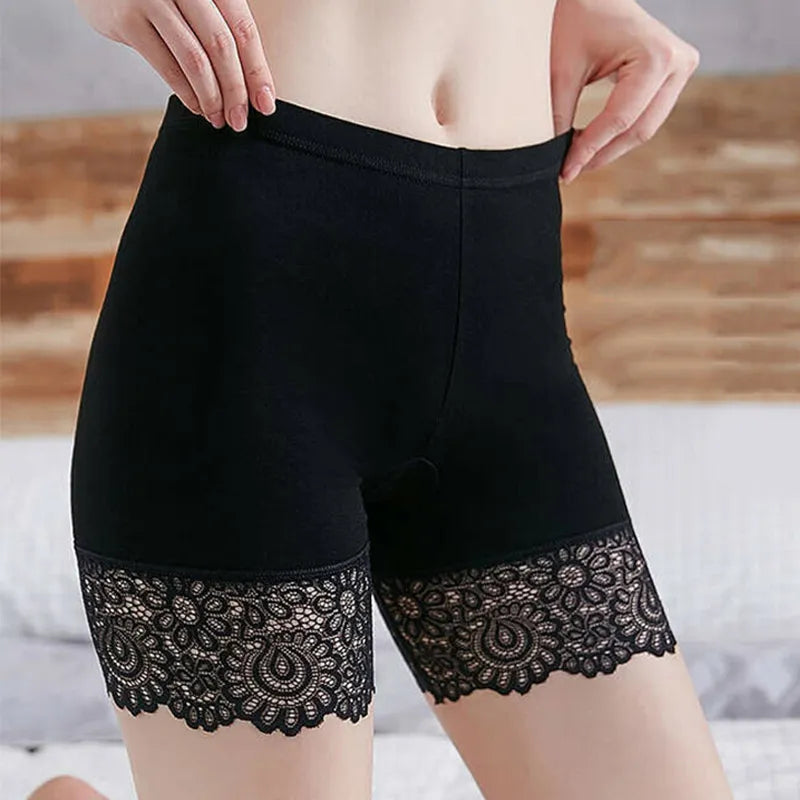 Our Sexy Lace Safety Shorts Women High Waist Seamless Cotton Bodyshorts Panties Female Spandex Slimming Shorts Boxers For Ladies