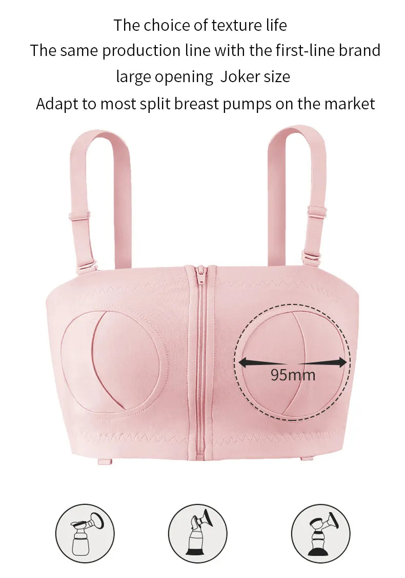 Our 100% cotton Hands-Free Breast Pump Bra Adjustable Nursing Pumping Bras for Women Breastfeeding Underwear