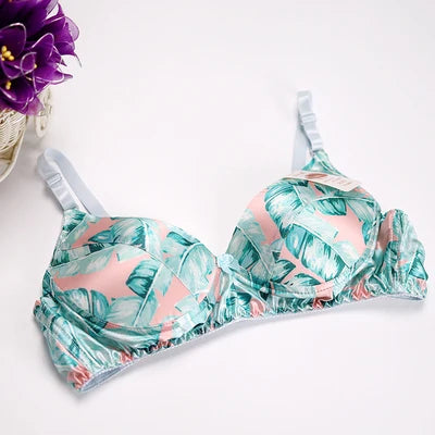 Our luxury Hot-Selling Mulberry silk bra underwear double faced silk print bra