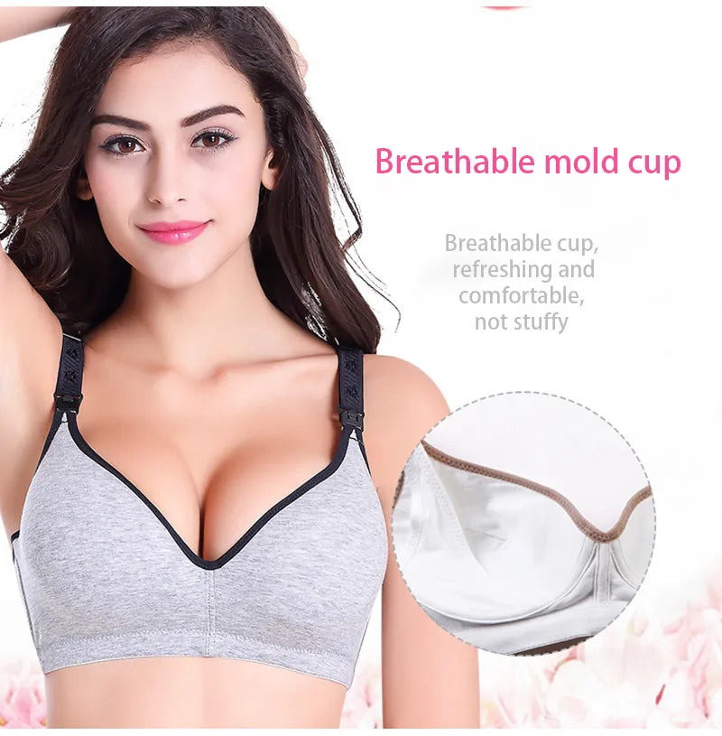 Our 100% cotton pretty Maternity Bras Wirefree Nursing Bra Panties Set Pregnancy Clothes Prevent Sagging Breastfeeding Women's Breathable Lactancia Bra