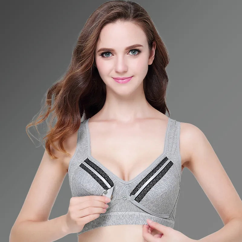 Our organic cotton new design Comfortable And Non-marking Nursing Bra Opens At The Front Of The Thin Breastfeeding Bra For Pregnant Women