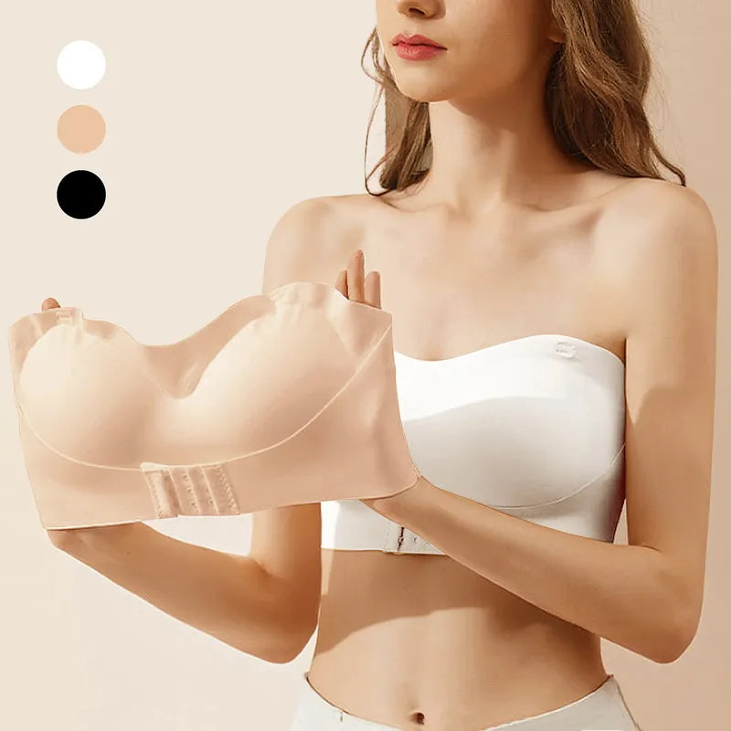 Our Invisible Strapless Bra For Women Wireless Push Up Non Slip Wedding Brassiere Big Breasts Underwear Sexy Lingerie S-Xl Plus Size