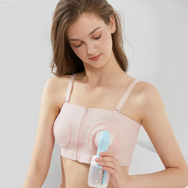 Our 100% cotton Hands-Free Breast Pump Bra Adjustable Nursing Pumping Bras for Women Breastfeeding Underwear