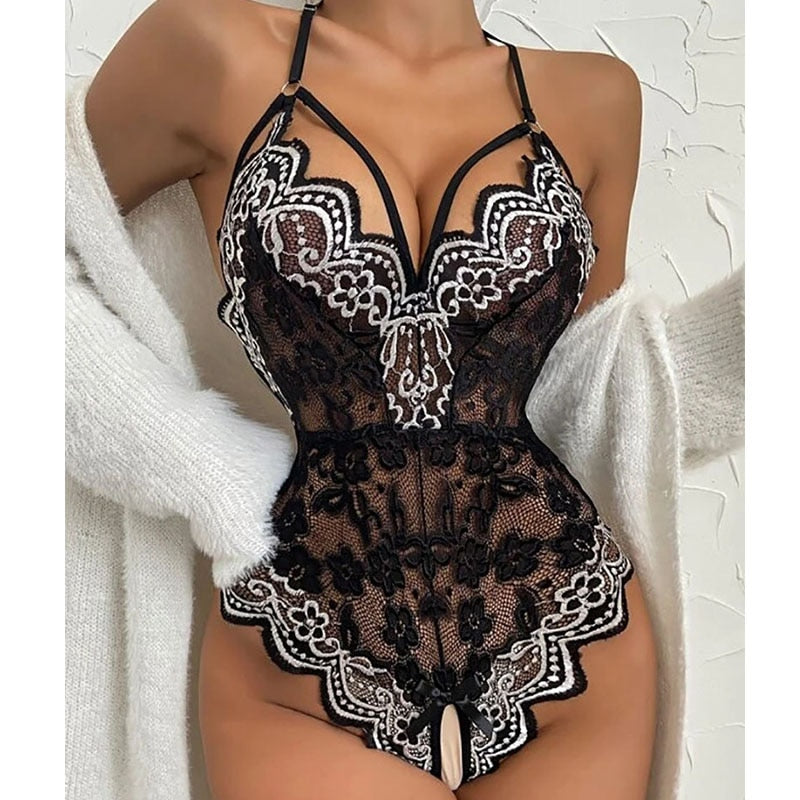 Woman Sexy Lingerie One Piece Bodysuits Women Push Up Bras hot night dresses Transparent Sleepwear Sets