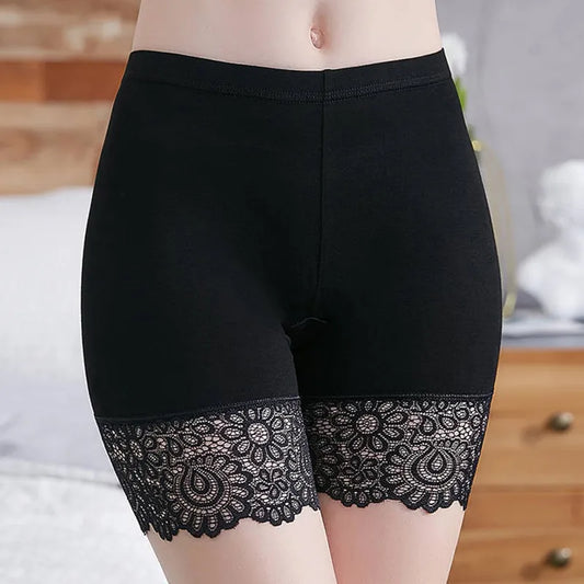 Our Sexy Lace Safety Shorts Women High Waist Seamless Cotton Bodyshorts Panties Female Spandex Slimming Shorts Boxers For Ladies