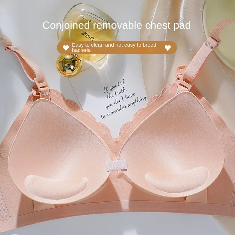 Our simple Wirefree Nursing Clothing Cotton Breastfeeding Bra for Pregnant Women Pregnancy Breast Sleep Underwear Non-steel Ring