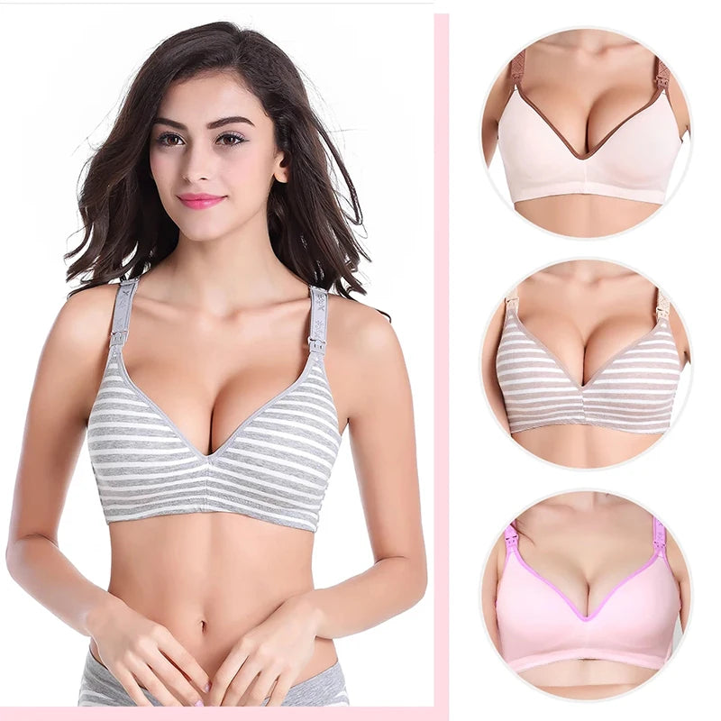 Our 100% cotton pretty Maternity Bras Wirefree Nursing Bra Panties Set Pregnancy Clothes Prevent Sagging Breastfeeding Women's Breathable Lactancia Bra