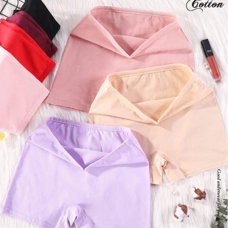 Our Ladies Boxer Briefs Women's Safety Pants Cycling Shorts Anti Chafing High Waist Large Size Underwear Female Cozy Cotton Boxers