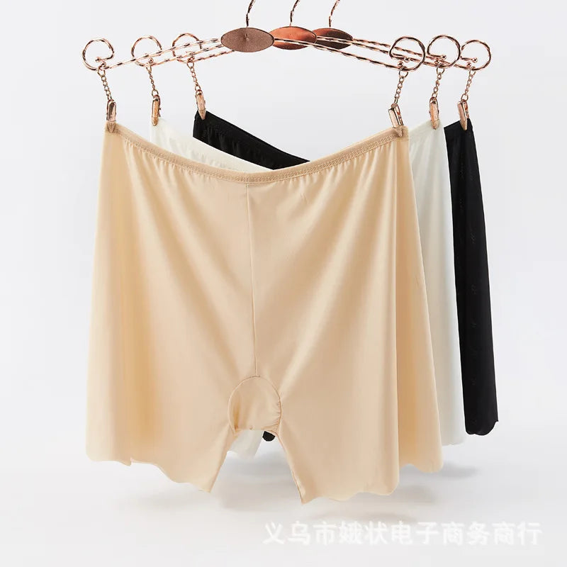 Our Women Summer Cotton Safety Short Panties Ice Silk Underpant Seamless Anti-glare Ladies Pants Girl Boxer Briefs Female Underwear