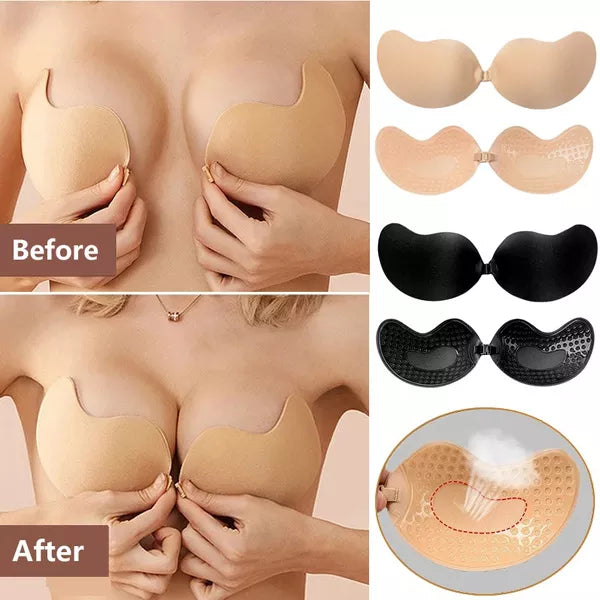 New Invisible Push Up Bra Backless Strapless Bra Seamless Front Closure Bralette Underwear Women Self-Adhesive Silicone Sticky