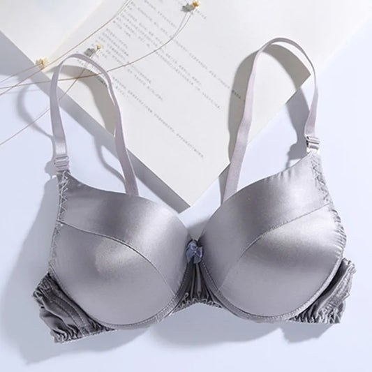 Our best 100% Mulberry Silk Thin Bra Double-sided Underwear Silk Bra Without Steel Ring Comfortable Breathable Plus Size