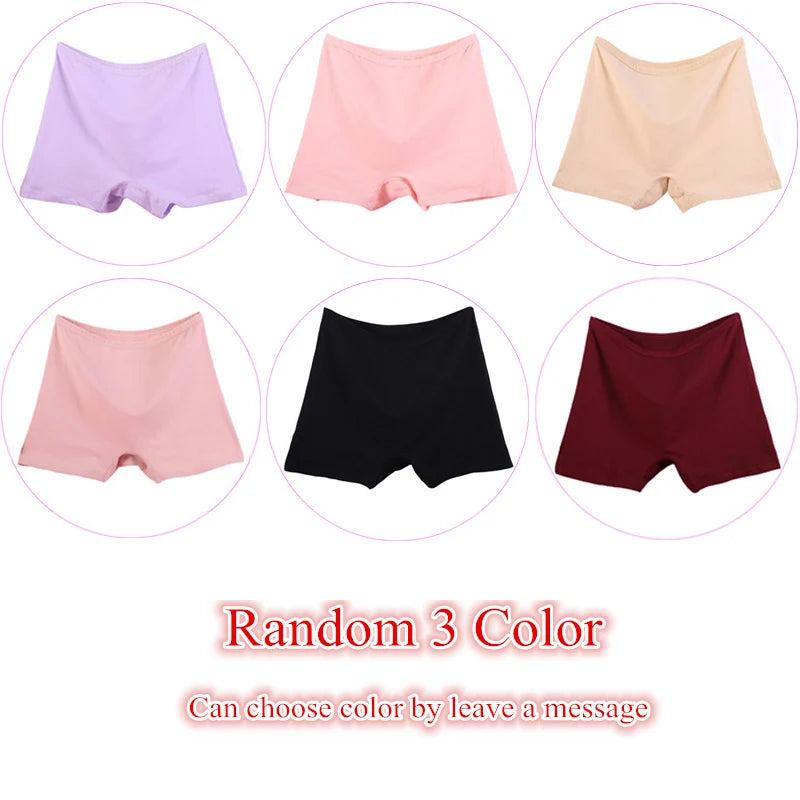 Our 3 Pieces/Pack 6XL Big Size Boyshorts Women Underwear Boxer Female Safety Short Pants Large Size Ladies Cotton Panties