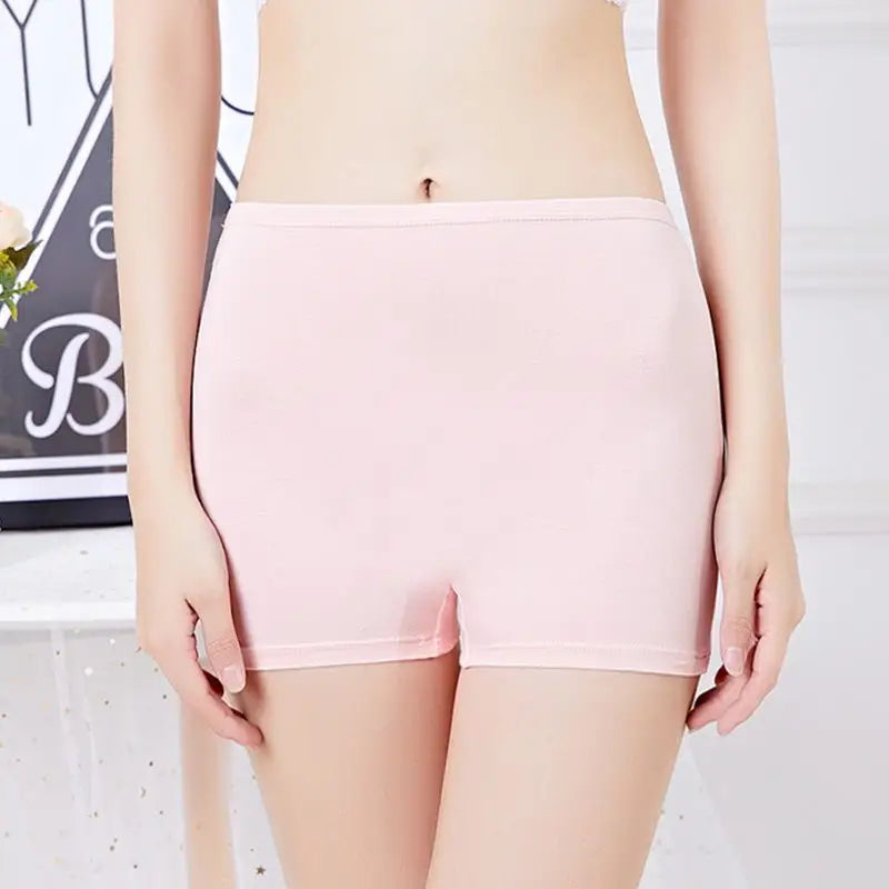 Our Women's 95% cotton Boxer Briefs Cotton Block Antibacterial High Waist No Trace Large Size Four Corner Panties Flush Legs Flat Foot Shorts