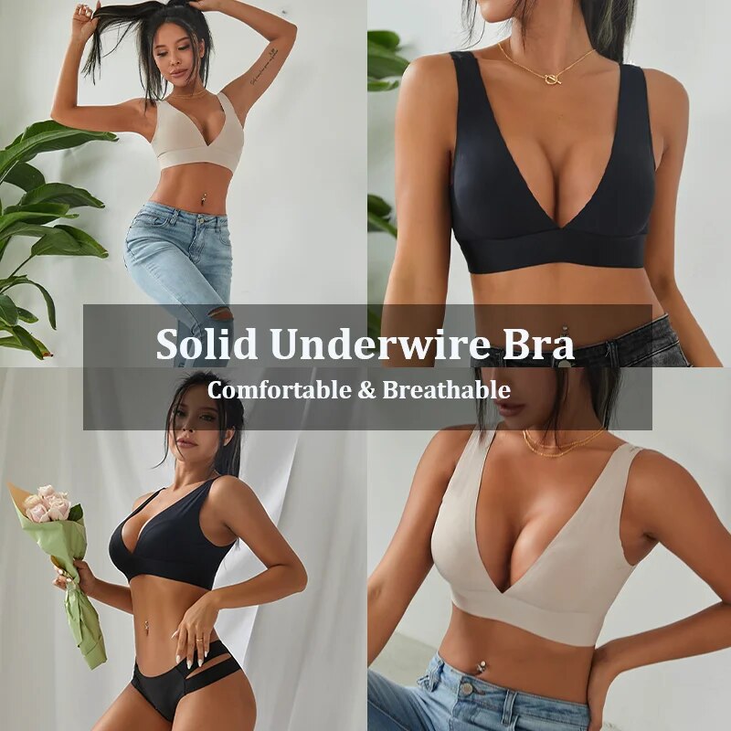 Our Deep V Sexy Push Up Bra Seamless Bralette For Women Backless Brassieres Padded Tank Tops Female Ladies Bras Intimates Lingerie special design