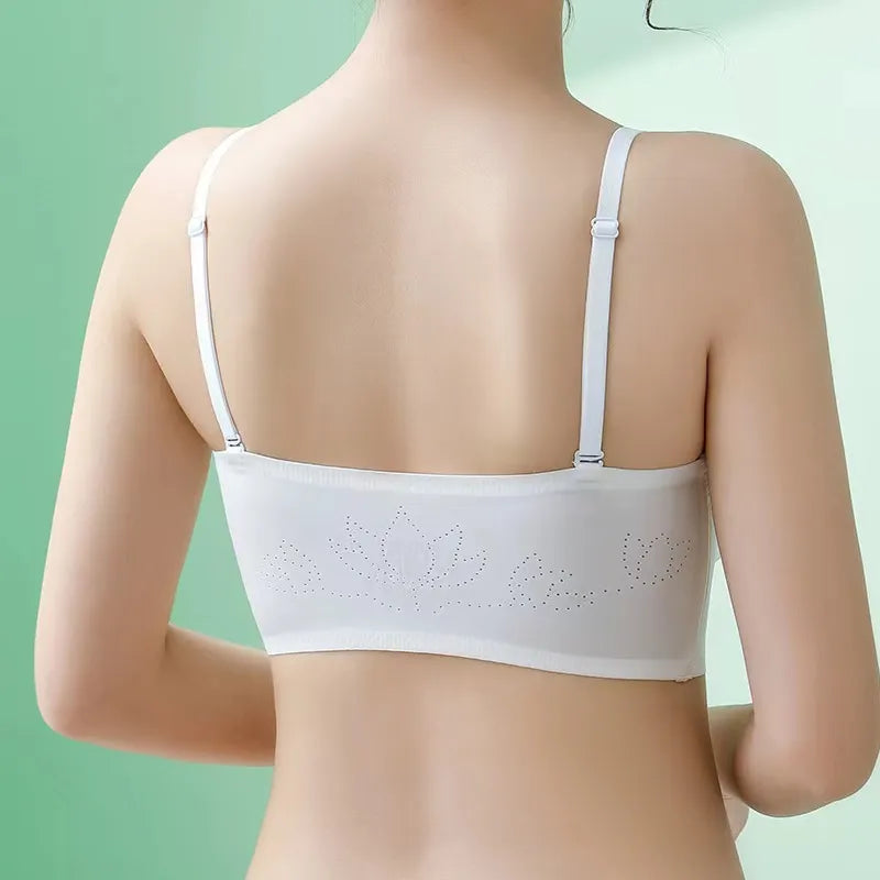 Out strapless Front Buckle Gathered Non-slip, Anti-sagging, No Trace, No Steel Ring, Women's Underwear, Invisible Strapless Women's Bra Strap