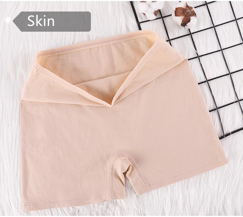 Our Women's 95% cotton Boxer Briefs Cotton Block Antibacterial High Waist No Trace Large Size Four Corner Panties Flush Legs Flat Foot Shorts