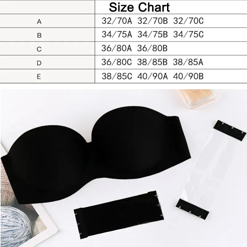 Our finetoo Front Closure Sexy Push Up Bra Women Invisible Bras Underwear Lingerie For Female Brassiere Strapless Seamless Bralette