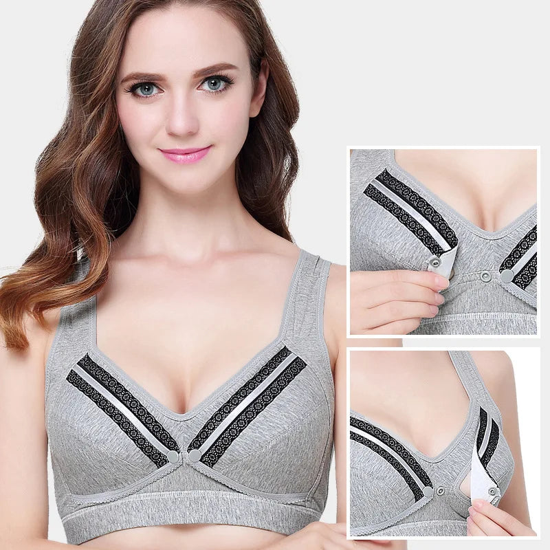 Our organic cotton new design Comfortable And Non-marking Nursing Bra Opens At The Front Of The Thin Breastfeeding Bra For Pregnant Women