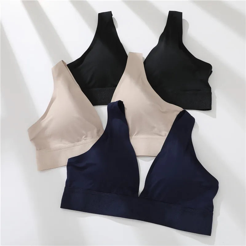 Our Women's Bras Seamless Bras For Women Sexy Lingerie Deep V Backless Bralette Intimates Push Up Bra Back Closure Brassiere